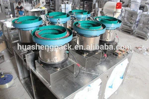 Screw packing machine for nails/tools/screws/plastic products with 6 vibratory bowl feeders