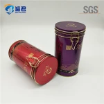 Seamless Spectacle Round Metal Tin Box For Loose Tea