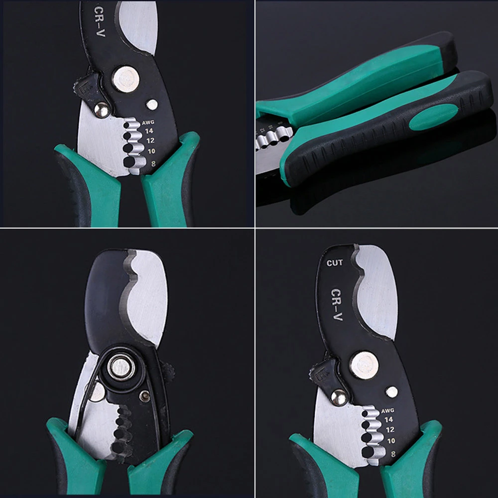 Self-adjusting Cable Cutter Crimper 8Inch Metric Automatic Wire Stripping Tool Cutting /Crimping Pliers