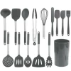 Silicone Cooking Utensils Set of 14 pieces with Holder, Nonstick Cookware Heat Resistant Kitchen Tools