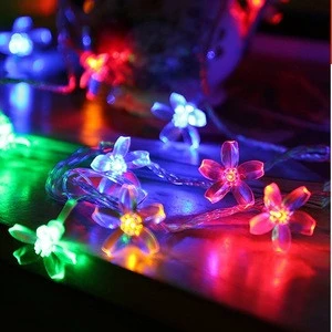 Solar Peach Flower String Light Romantic Home Bedroom Decoration Lighting LED Waterproof Copper Lights