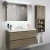 Import Solid wood cabinet furniture modern vanity mirror bathroom with lights touch led from China
