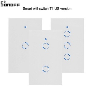 Sonoff T1 US Smart Wifi Wall Light Switch 1 2 3 Gang Touch/WiFi/315 RF/APP Remote Smart Home Wall Touch Switch Works with Alexa