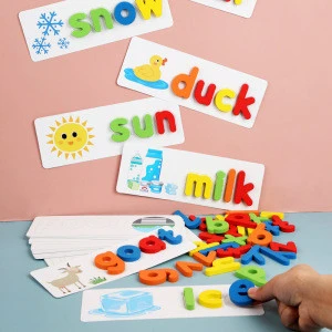 Spelling puzzles English letters and numbers understanding add subtract multiply divide preschool education toys
