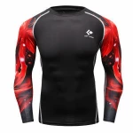 Sportswear Rash Guard Manufacturer Men 3d Printing Sublimation Compression Long Sleeves T Shirt