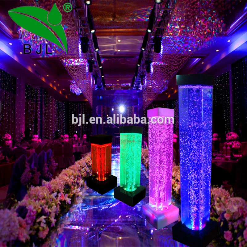 Square bubble water column,Acrylic water column led decoration light for wedding