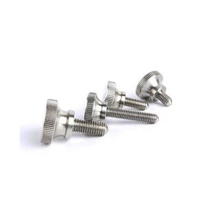 Stainless steel M3 M4 anodizing all thread slotted knurled head thumb screws