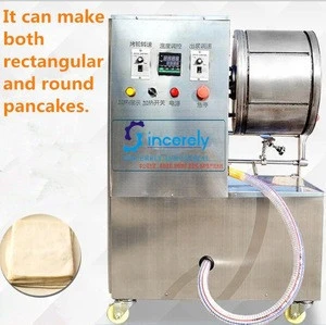 Stainless steel pancake chapati press/electric spring roll skin roti maker /roated duck wrapper roti making machine
