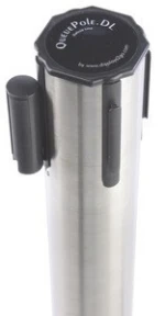 Stainless Steel polish retractable belt barrier with 2m red nylon belt for Bank