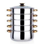 Stainless steel steamer set cooking steamer pot 4 layer casserole with steamer