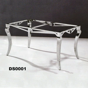 stainless steel table frame for glass dining table