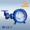 steam gas water double eccentric butterfly valve bidirection flange triple butterfly valve dn400