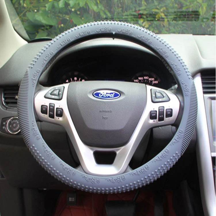Steering Wheel Cover Auto Car Silicone Great Grip Anti-Slip Steering Cover for Diameter 36cm/38cm/40cm/14-15inch