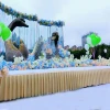 Stylish workmanship pleat fabric stage decoration wedding table skirts