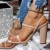 Import Summer new serpentine high heels sandals Europe and the United States fashion thick heels with large size open-toed womens shoe from China