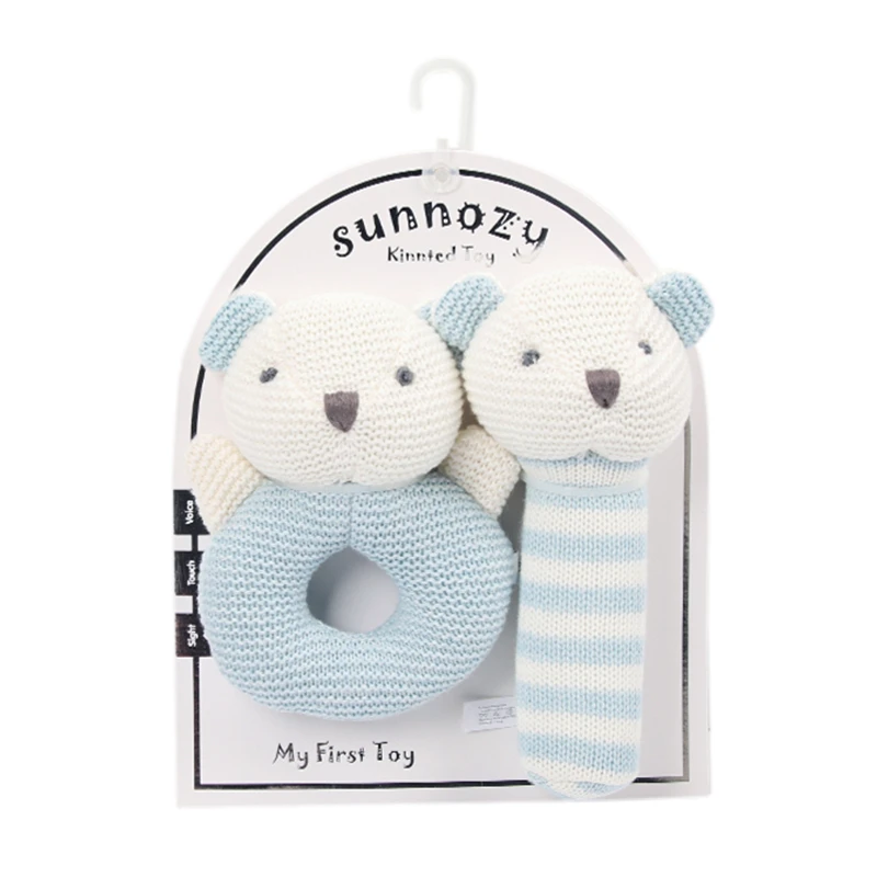 sunnozy Eco Friendly   Play Plush Soft Toys  Cute Stuffed  Baby Bell Toy  For Baby  Hand Bell Cute rabbit Rattle