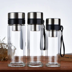 tea infuser double wall glass water bottles