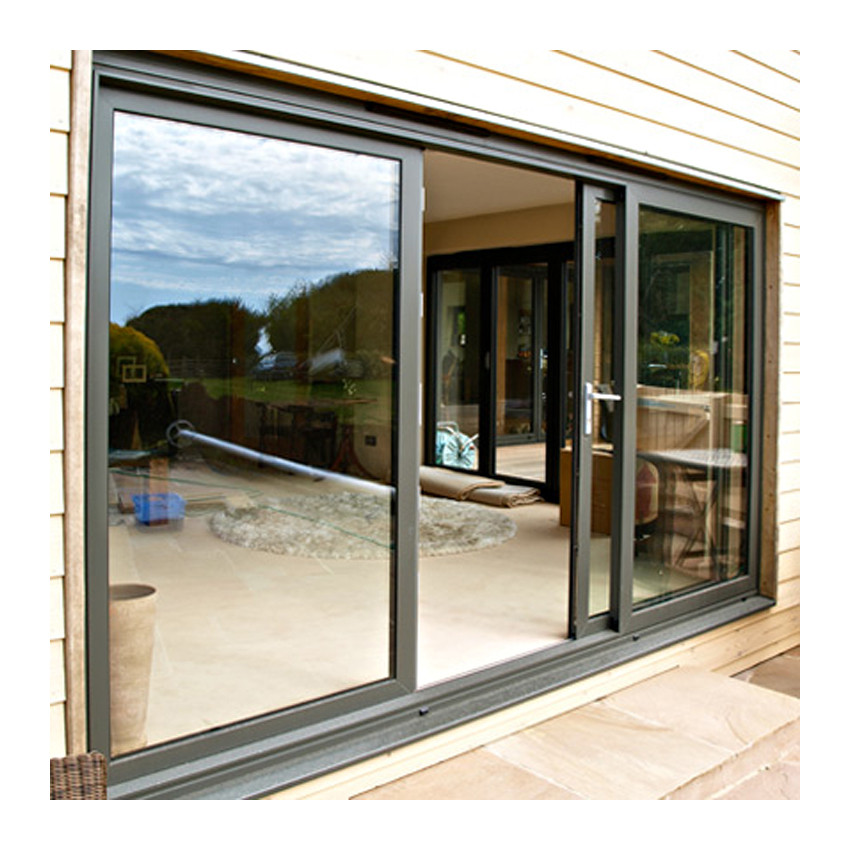 Buy Thermal Break Aluminum Sliding Door Double Tempered Glass Sliding ...