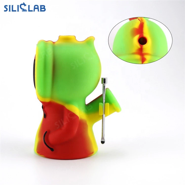 Tobacco Silicone water bubbler smoking pipe weed accessories Ghost blunt holder