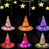 TOPSTHINK Halloween Colorful Lights Costume Party Decoration Sorcerer Wizard Witch Hat For Adult