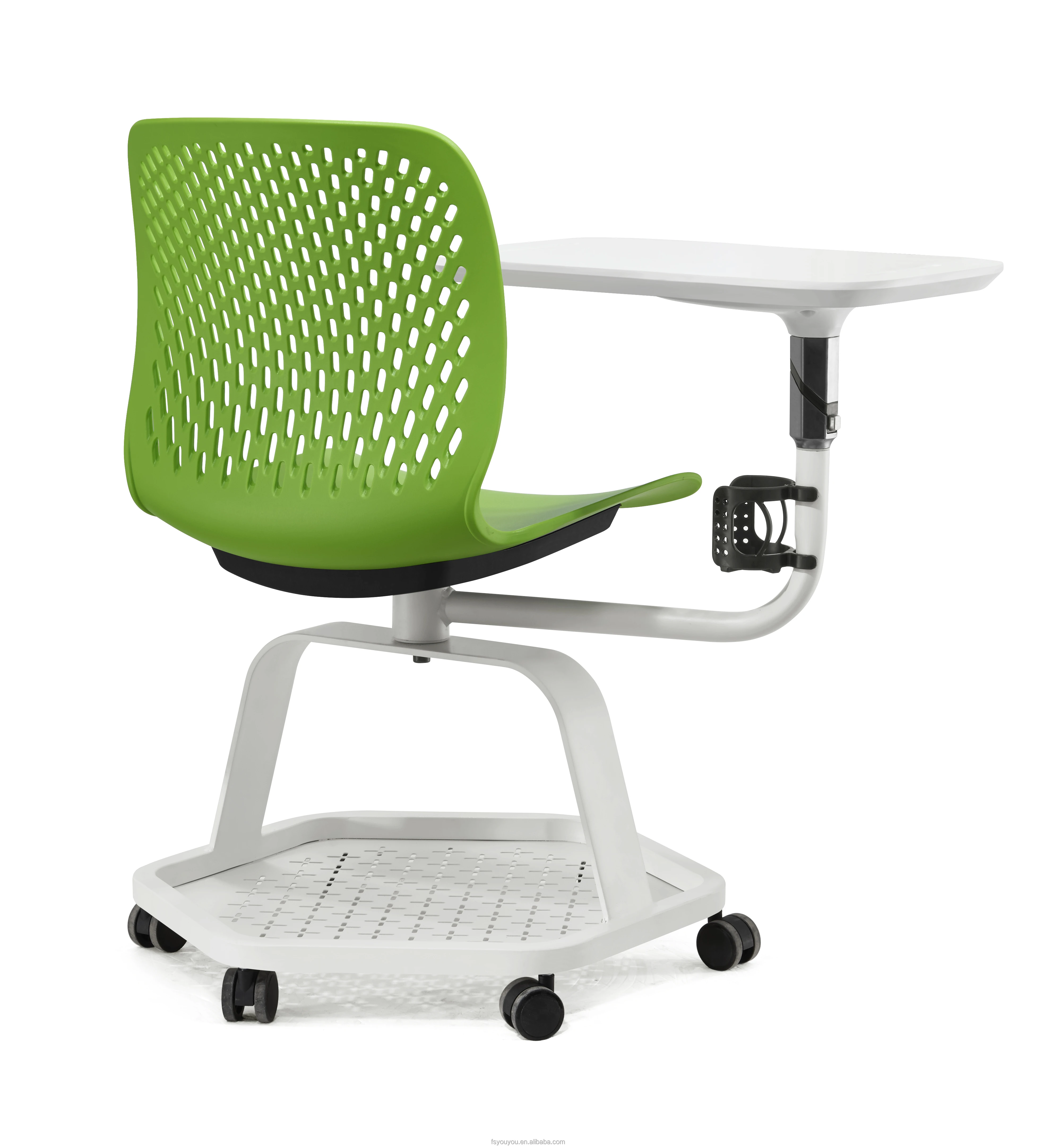 Traiinig swivel Plastic chair training office chair with castors writing pad in school