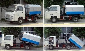 Truck mounted Hook Lift Garbage Box with Wheels / Garbage Truck