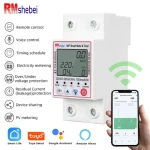 Tuya WiFi Smart MCB  Timer Bidirectional Photovoltaic Backlight Voltage Earth Leakage Two-Way Measurement 63A 220V