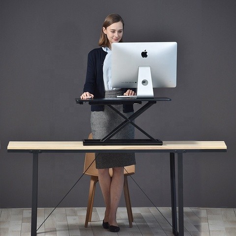 UPERGO Standing Desk Riser Monitor Height Adjustable Foldable Aluminum Made Infinitely Sit to Stand Computer Desk