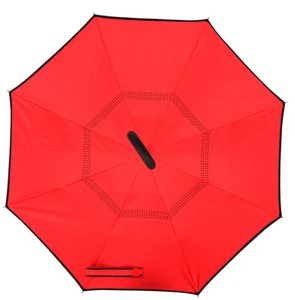 Upside Down Umbrella Reverse Inverted Umbrella With Inside Out Design&C-shaped Drop-Free Handle