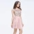 Import V-915 A(top)+B(Skirt) cute draker pink of sequin soft mesh suit popular prom dress summer from China