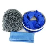 Value car cleaning kit set car wash mitt chamois towel collapsible water bucket 3 pcs car cleaning tools