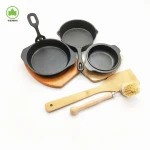 Vegetable Oil Preseasoned Cast Iron Steak Platter Meat Sizzling Pan