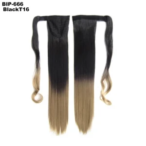 Vivian Hair 22 inches straight ombre synthetic hook and loop fastener ponytail hair extension hook and loop ponytails for women