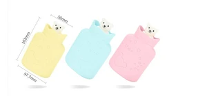 Warm Hands Silicone Hot Water Bag With Cover, Small Rubber Hot Water Bottle With Fleece Cover