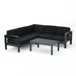 Waterproof High End Outdoor Sectional Sofa garden Lounger patio aluminum Corner sofa Hotel Resort living room sofa For Sale