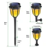 Waterproof outdoor solar panel powered garden torch flickering flame lights led landscape lighting lamps for lawn yard