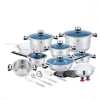 WHALLAND 24pcs Wide edge stainless steel cookware set for South Africa market MSF-3659