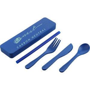 Wheat Straw Utensils To Go- eco-friendly utensil set with your logo
