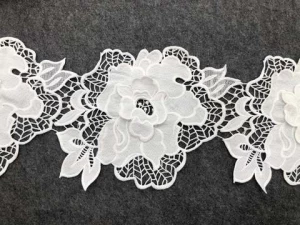 White guipure lace big flower lace trim bridal lace fabric  wedding dress