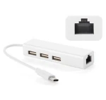White USB Type-C 3.1 RJ45 Adapter Gigabit Network LAN Ethernet USB 2.0 Hub