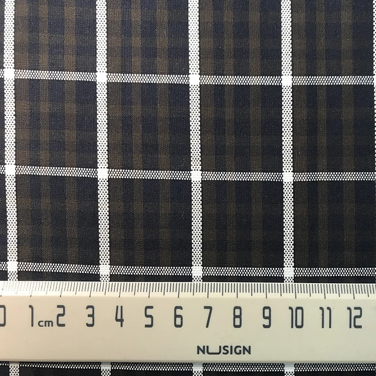 Wholesale 100%cotton fabric plaid jacquard shirt fabric