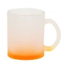Wholesale 11oz Glass Cup Sublimation Gradient Color Frosted Beer Drinking Coffee Blank Glasses Mugs with Handle