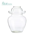 Wholesale 2.5L household water seal glass bottle for pickles wide mouth storage jar chinese with glass lid