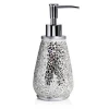 Wholesale 4 pc  silver  mosaic   bathroom accessories  set with Lotion/Soap Pump, Cotton Jar, Tray, Toothbrush Holder