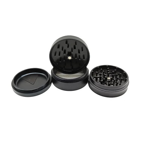 wholesale 4 piece matte black herb grinder portable metal aluminum grinder herb