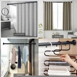 Wholesale Black Color 38 / 50 / 70 / 90 / 110 / 140 / 320 cm Are Available Bathroom holder Metal Shower Adjustable Curtain Rod