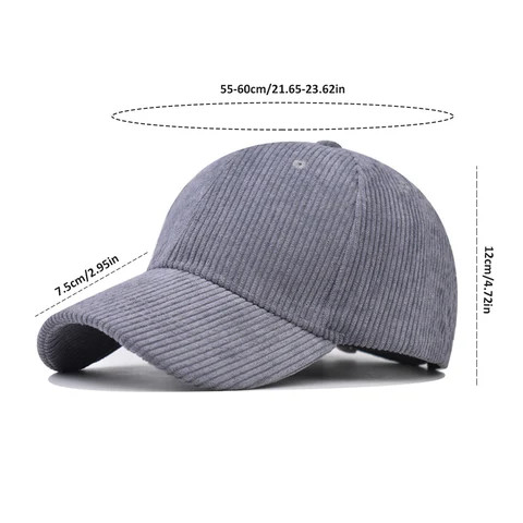 Wholesale Blank Plain Casquette Topi Dad Hat Corduroy Hats Casual Solid Color Unisex 6 Panel Corduroy Baseball Cap