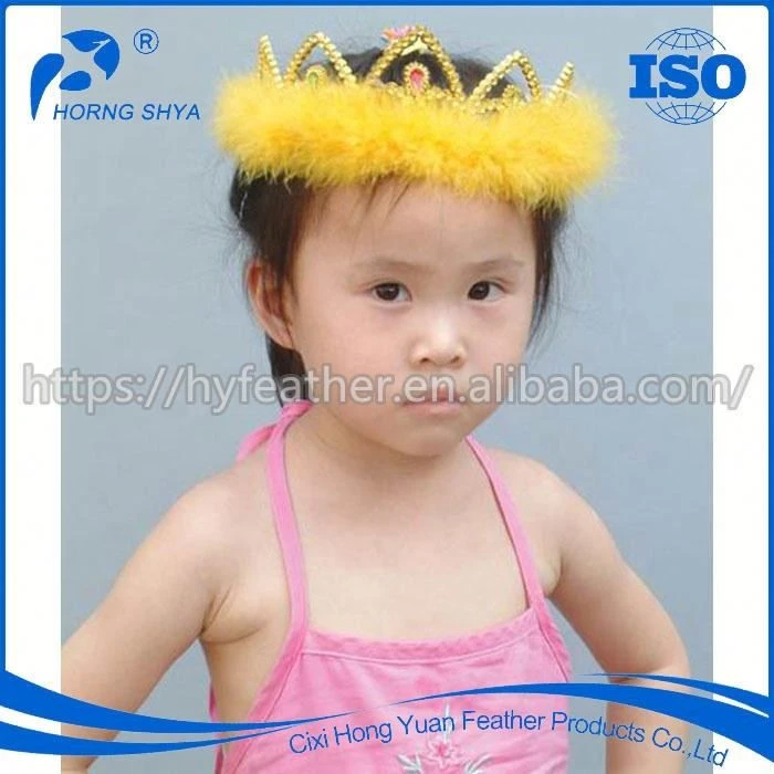 Wholesale Cheap Birthday Girl Princess Feather and Plastic Tiara Crown
