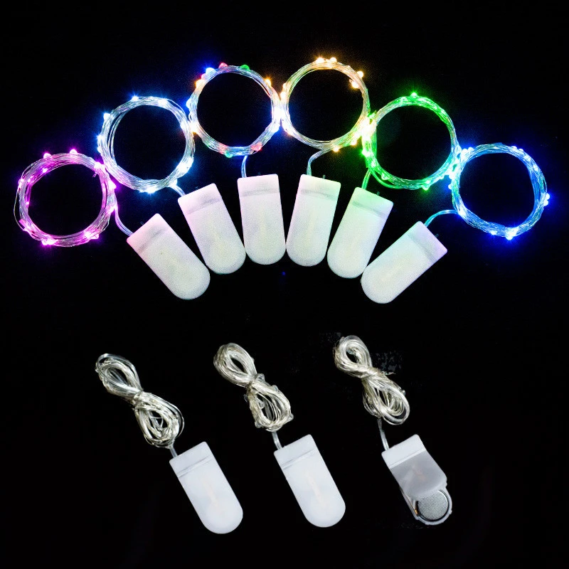 Wholesale CR2032 Button Battery Box Copper  Christmas Lights Outdoor Garden Decorative LED String Lights