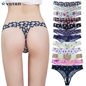 Wholesale Custom Logo High Quality Printed Seamless G-String Womens Sexy Thong Panties